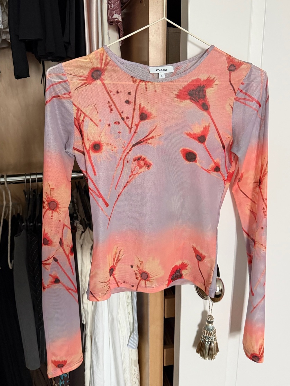 Miaou mesh long sleeve shirt